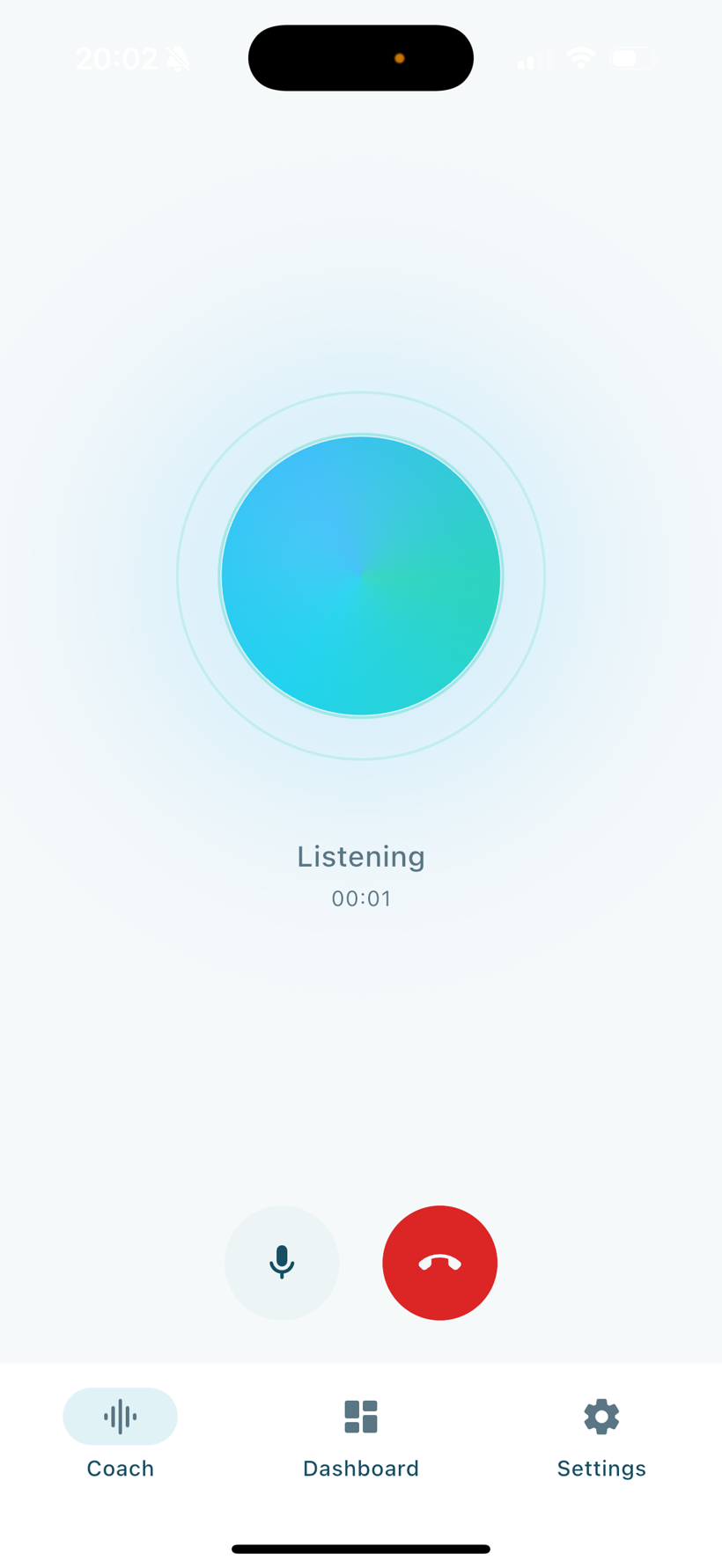 Aura listening during a voice conversation